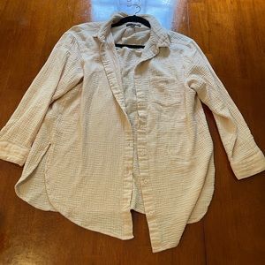 Orange button down lulu’s size L